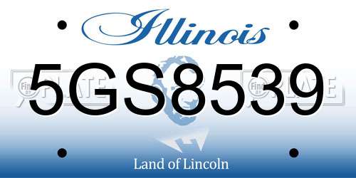 5GS8539 Illinois License Plate