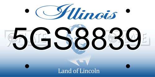 5GS8839 Illinois License Plate