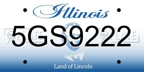 5GS9222 Illinois License Plate
