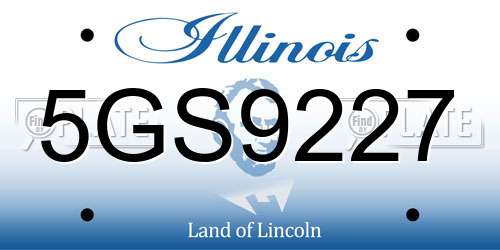 5GS9227 Illinois License Plate