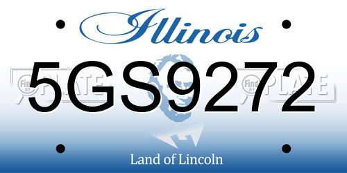 5GS9272 Illinois License Plate