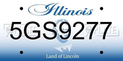 5GS9277 Illinois License Plate