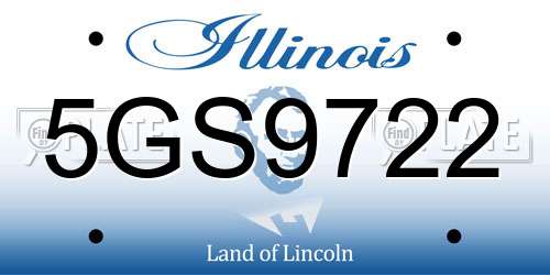 5GS9722 Illinois License Plate