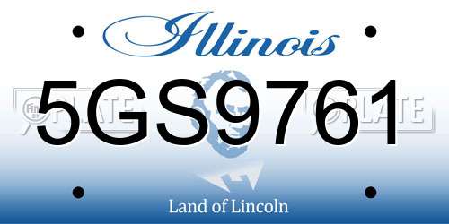 5GS9761 Illinois License Plate