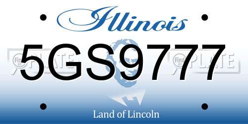 5GS9777 Illinois License Plate