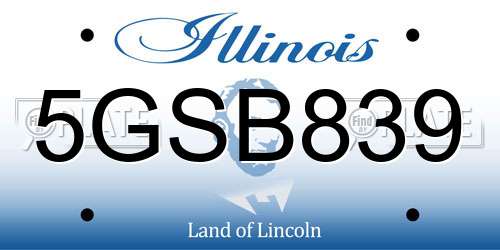 5GSB839 Illinois License Plate