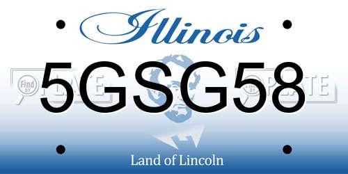 5GSG58 Illinois License Plate