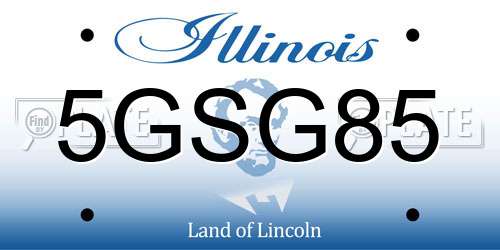 5GSG85 Illinois License Plate