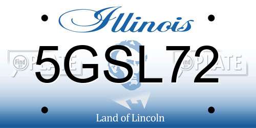 5GSL72 Illinois License Plate