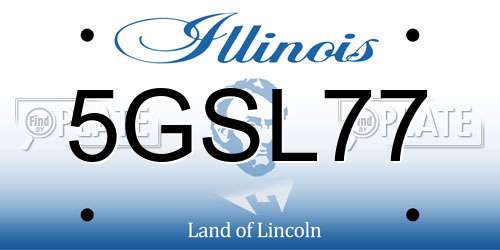 5GSL77 Illinois License Plate