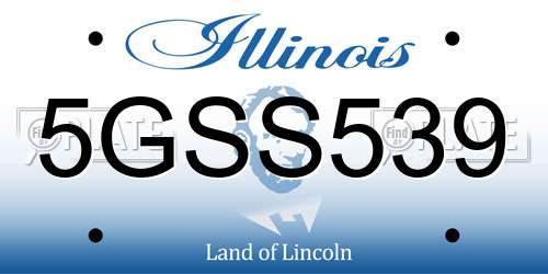 5GSS539 Illinois License Plate