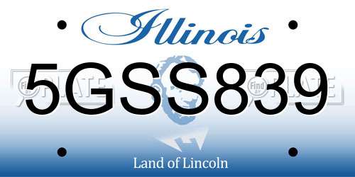 5GSS839 Illinois License Plate