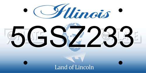 5GSZ233 Illinois License Plate