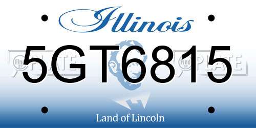 5GT6815 Illinois License Plate