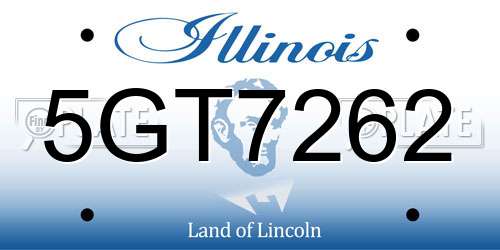 5GT7262 Illinois License Plate