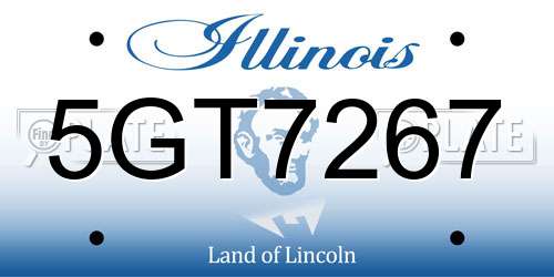 5GT7267 Illinois License Plate