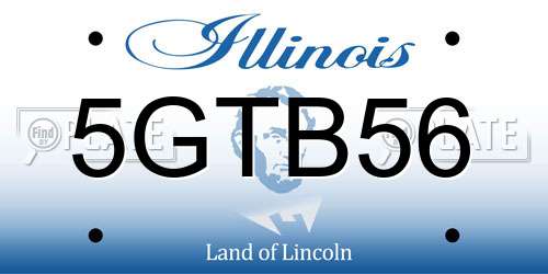 5GTB56 Illinois License Plate