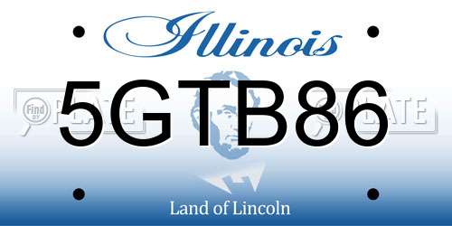 5GTB86 Illinois License Plate