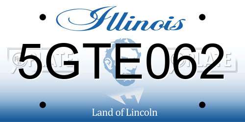 5GTE062 Illinois License Plate