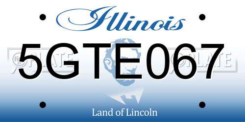 5GTE067 Illinois License Plate