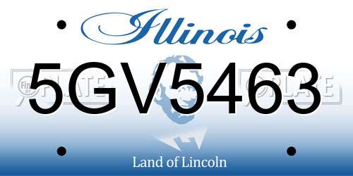 5GV5463 Illinois License Plate