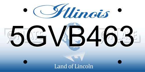 5GVB463 Illinois License Plate