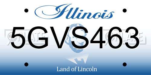 5GVS463 Illinois License Plate