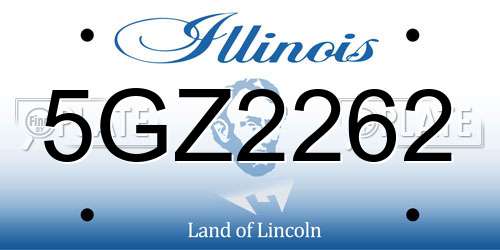 5GZ2262 Illinois License Plate