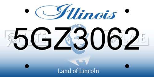 5GZ3062 Illinois License Plate