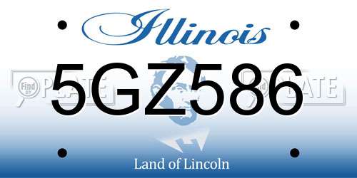 5GZ586 Illinois License Plate