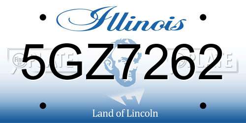 5GZ7262 Illinois License Plate