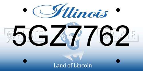 5GZ7762 Illinois License Plate