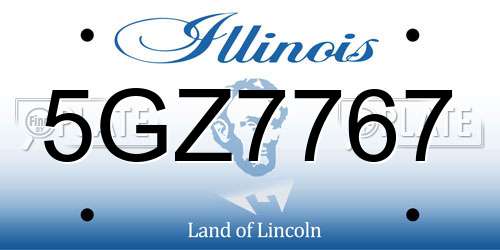 5GZ7767 Illinois License Plate