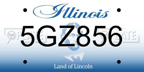 5GZ856 Illinois License Plate