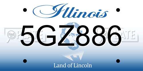 5GZ886 Illinois License Plate
