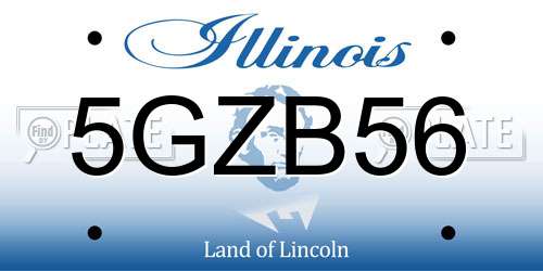 5GZB56 Illinois License Plate