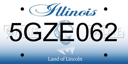 5GZE062 Illinois License Plate