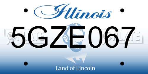 5GZE067 Illinois License Plate