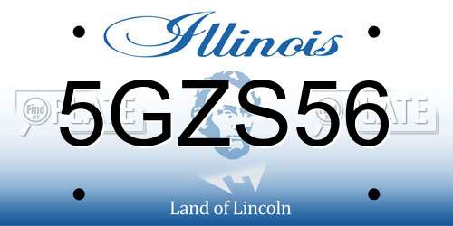 5GZS56 Illinois License Plate