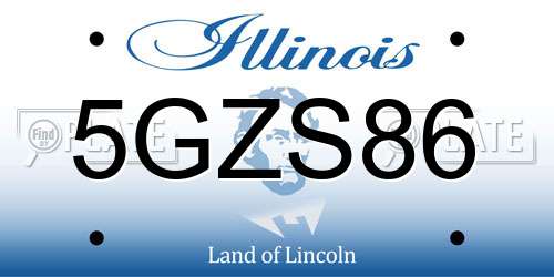 5GZS86 Illinois License Plate