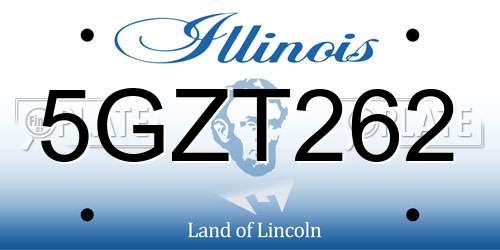 5GZT262 Illinois License Plate
