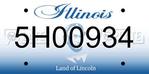 5H00934 Illinois License Plate