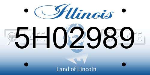 5H02989 Illinois License Plate