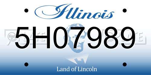 5H07989 Illinois License Plate
