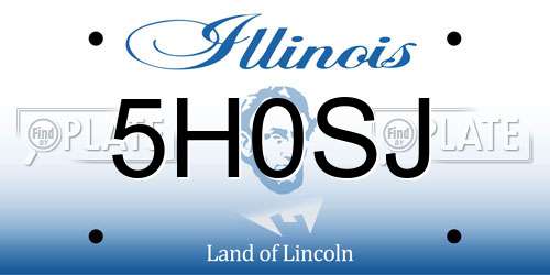5H0SJ Illinois License Plate