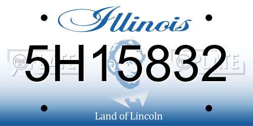 5H15832 Illinois License Plate