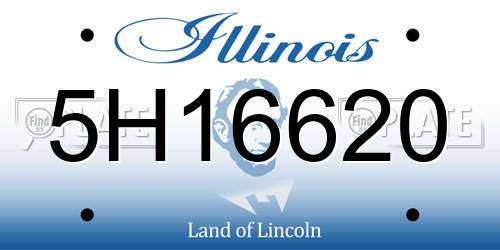 5H16620 Illinois License Plate