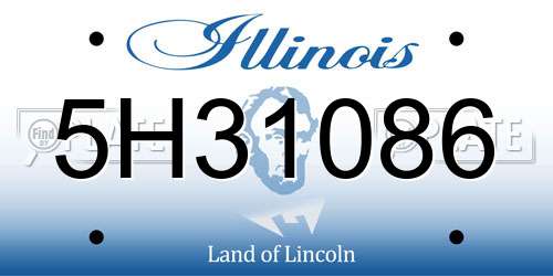 5H31086 Illinois License Plate