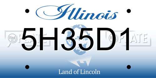 5H35D1 Illinois License Plate