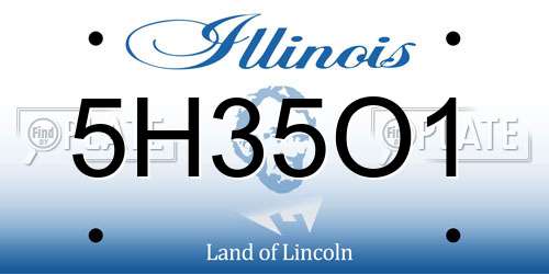 5H35O1 Illinois License Plate